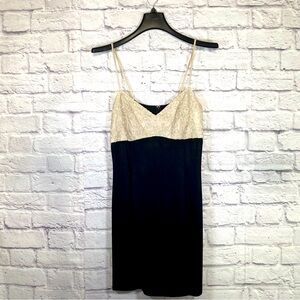 Vintage Gunne Sax Jessica McClintock Black & Beige Dress Size 9/10